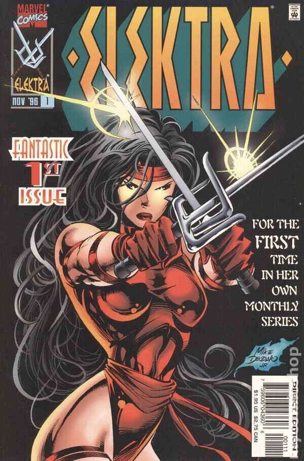 ELEKTRA #1 (1996) - Marvel Comics - 1st Solo Variant Cover Set - Combined Ship