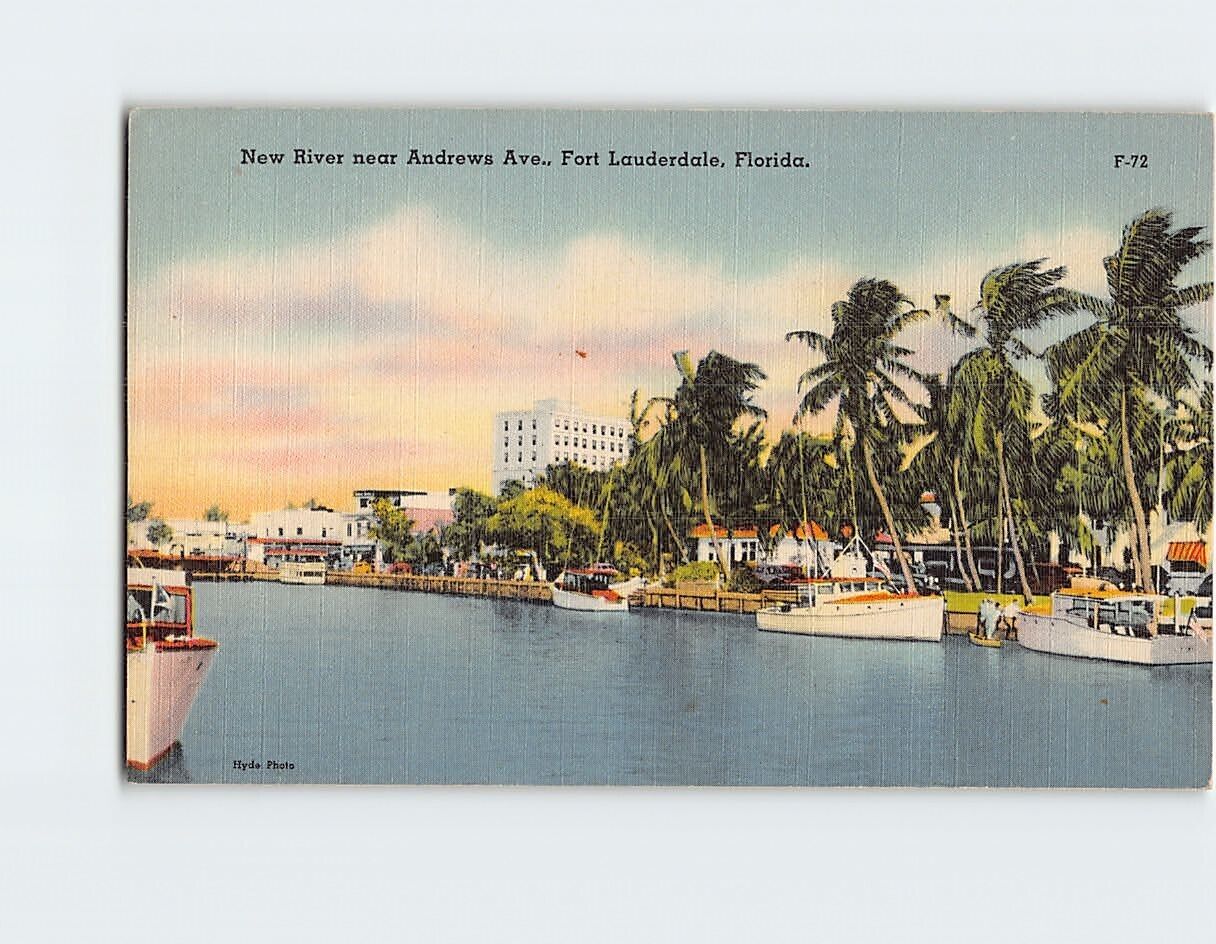Postcard New River near Andrews Ave. Fort Lauderdale Florida USA