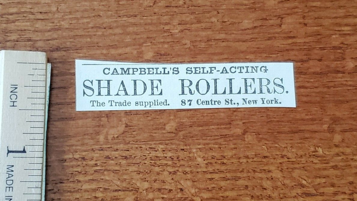 Harper\'s Weekly 1875 Advertisement CAMPBELLS SELF ACTING SHADE ROLLERS CENTRE ST