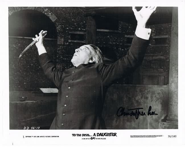 Christopher Lee Autograph on 1976 Movie Still.  10 x 8 Photo. CoA