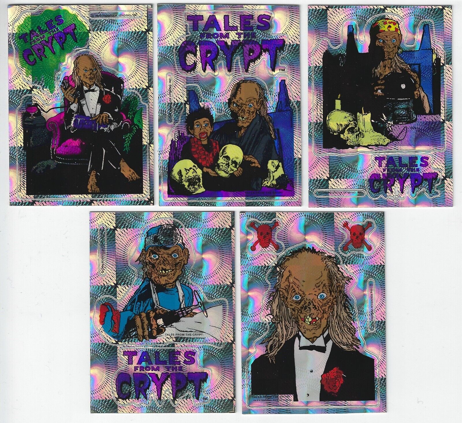 1994 Tales From The Crypt Vending Machine Prism Sticker Card Set *A*