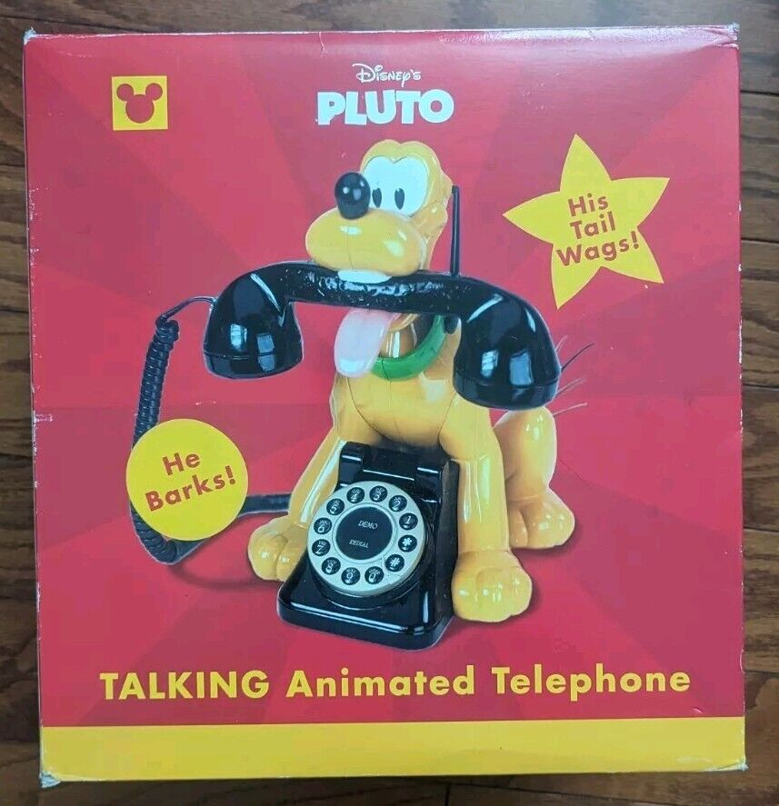 Vintage Disney Telemania Push Button “Pluto” Talking Telephone With Box