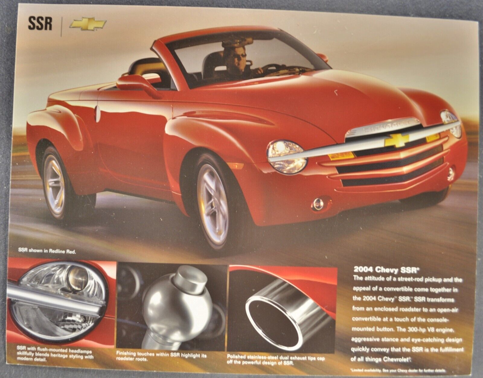 2004 Chevrolet SSR Brochure Sheet Roadster Pickup Excellent Original 04