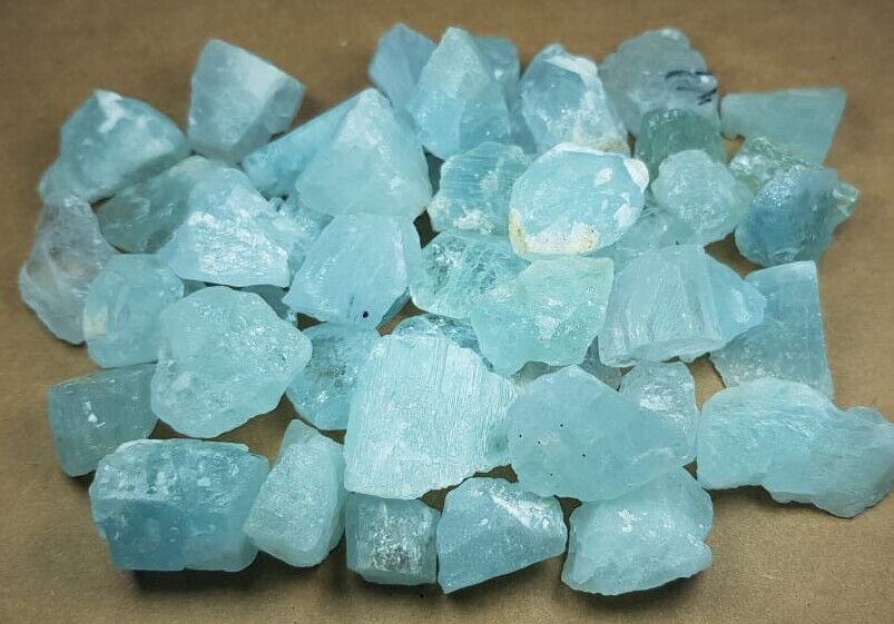 Aquamarine 1015 Ct Natural Sky Blue Color Aquamarine Crystal Lot From Pakistan 