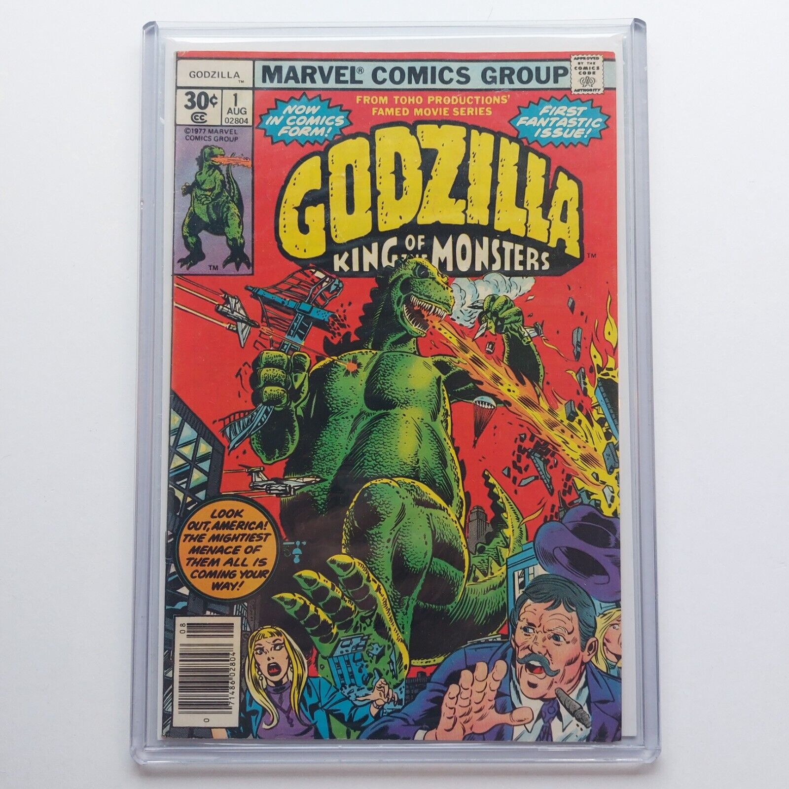 Godzilla #1 NEWSSTAND 1977 Marvel Comics King of the Monsters