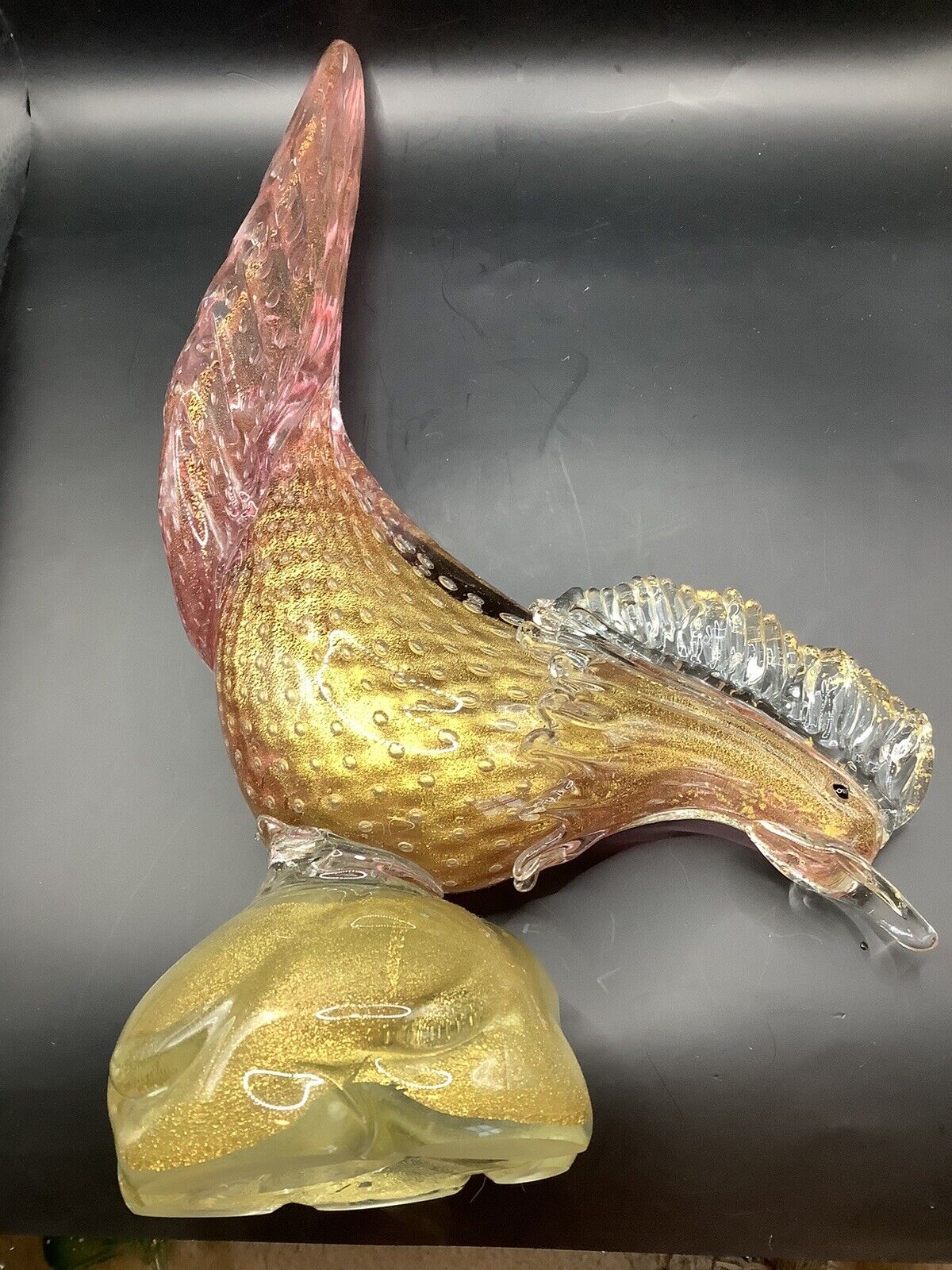 Murano Fratelli Toso Pheasant/ Rooster. 16” T. ~ 8lbs.