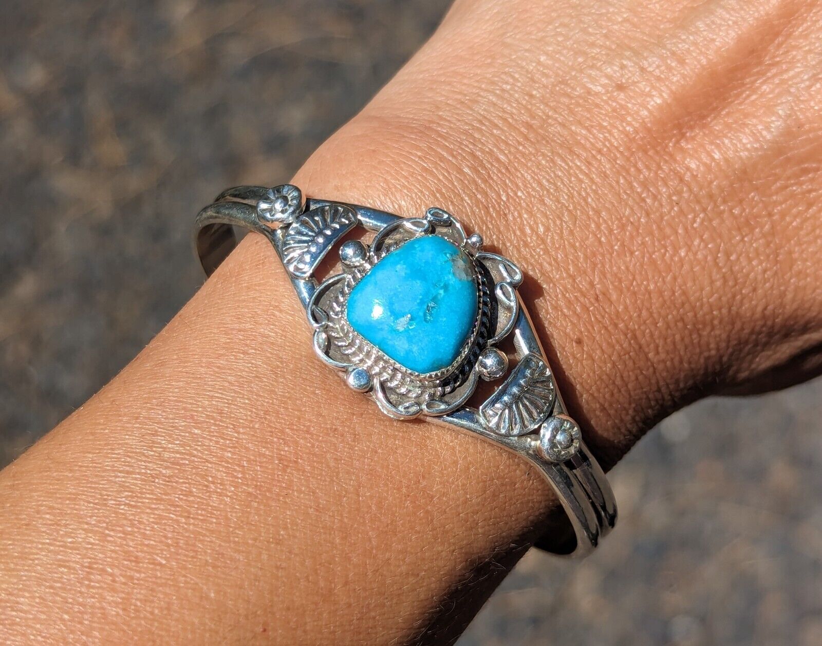 Authentic Navajo Cuff Bracelet Turquoise NA Native American Jewelry size 6.75