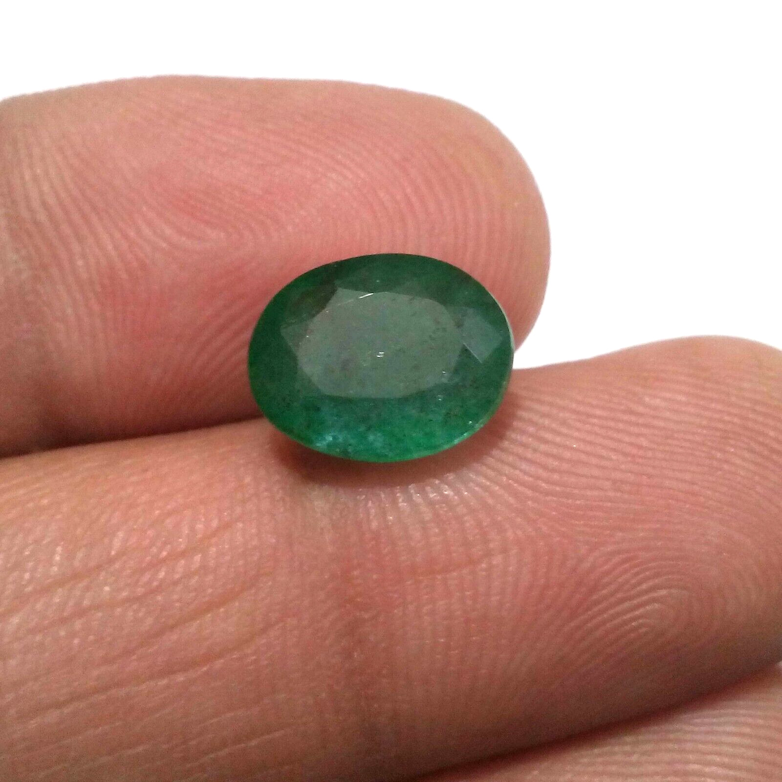 Outstanding Zambian Emerald Faceted Oval Shape 4.60 Crt Top Green Loose Gemstone