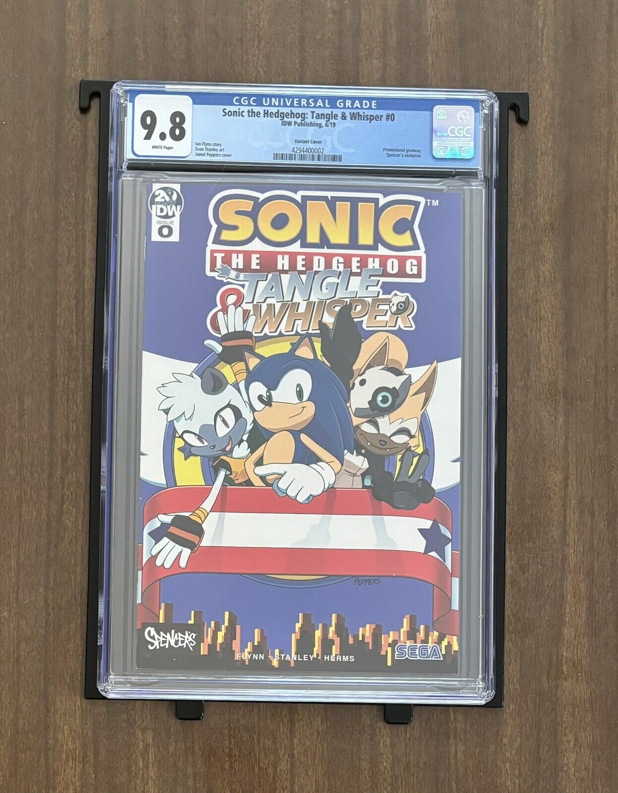 SONIC THE HEDGEHOG: TANGLE & WHISPER #0 CGC 9.8 JAMAL PEPPERS VARIANT EXCLUSIVE