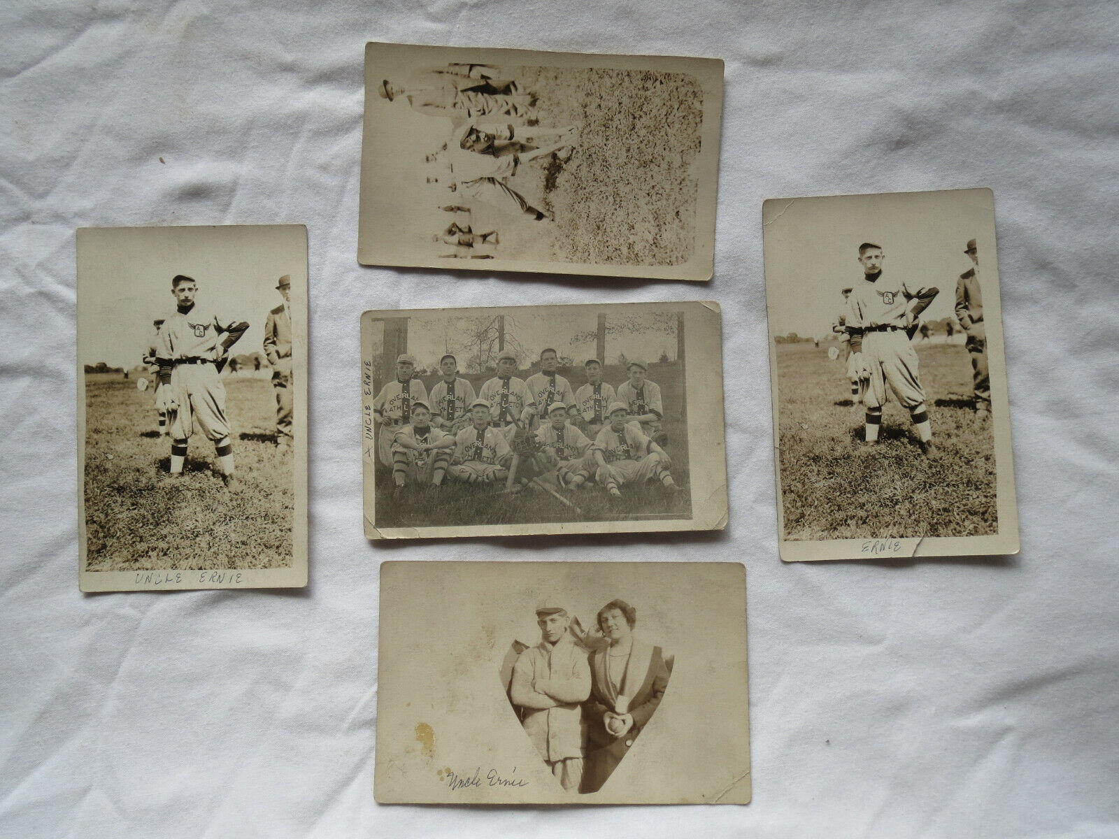 RPPC - ca 1910-1915 Baseball Team Overland Athletics + 4 other cards Toledo OH?