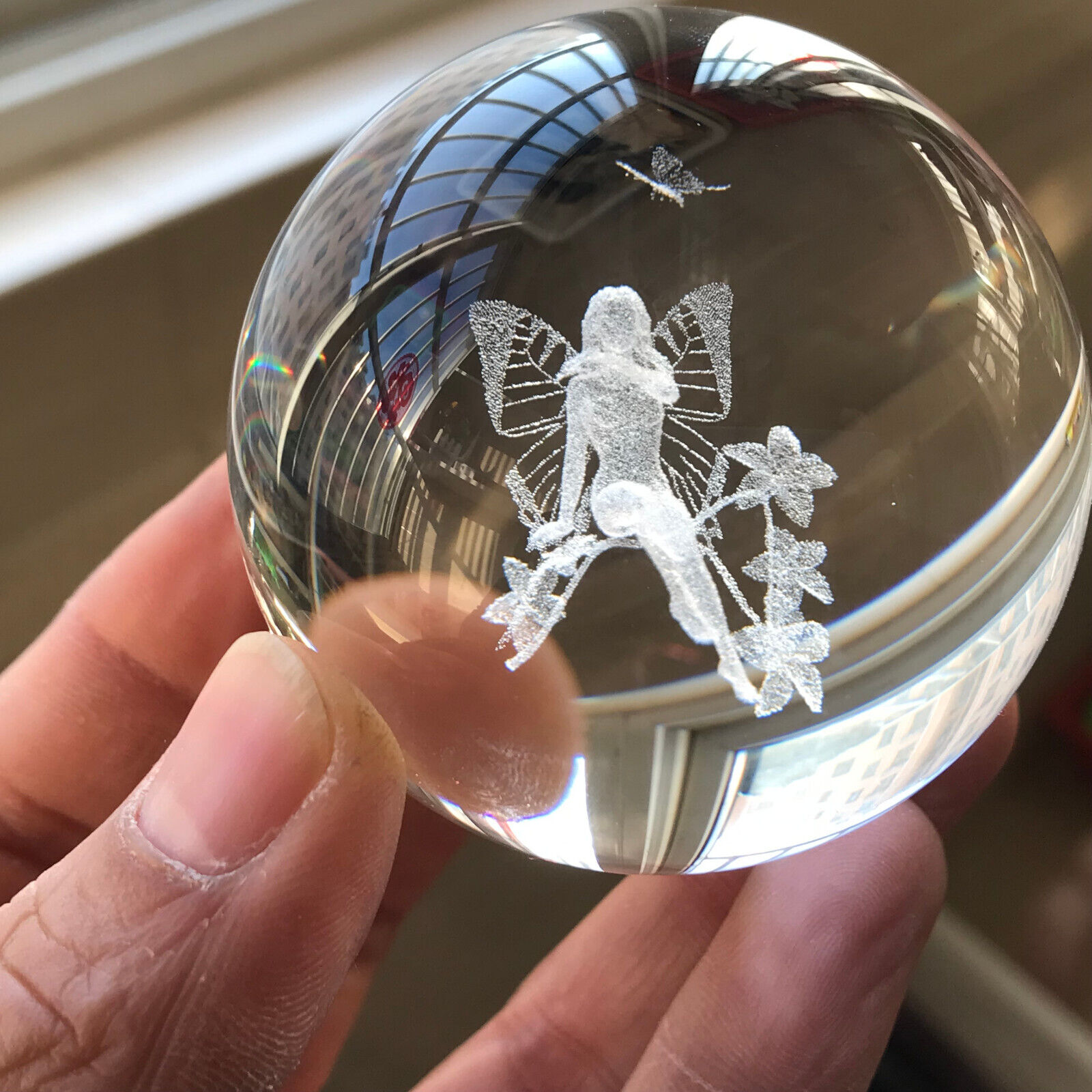 1PCS Clear Glass Sphere Crystal Magic Ball Angel Healing