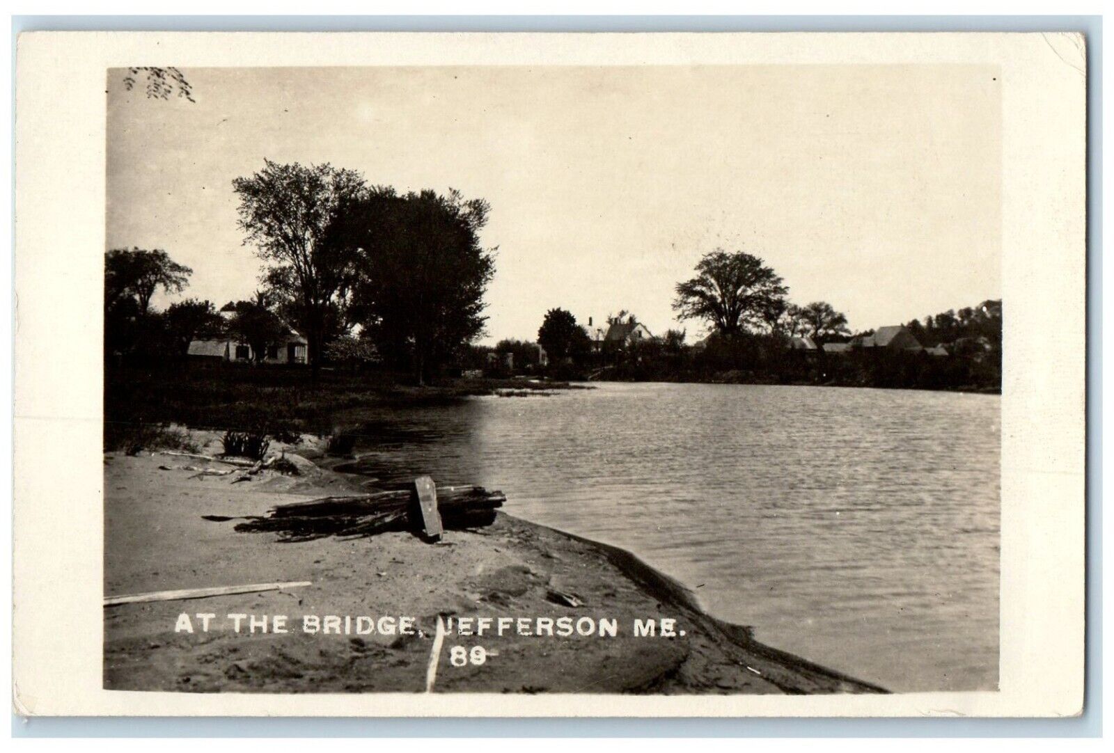 c1910's View At The Bridge Jefferson Maine ME RPPC Photo Antique Postcard