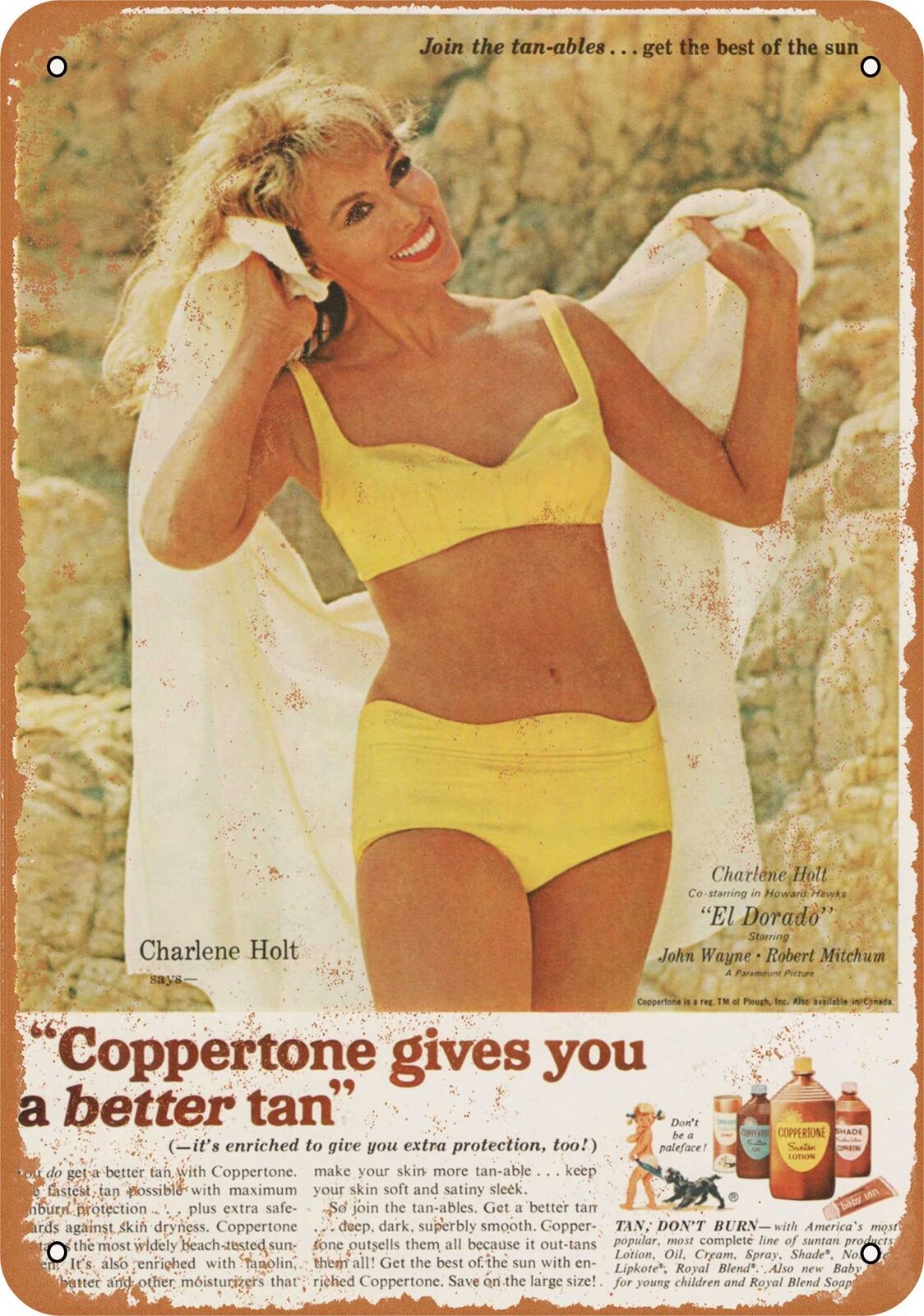 Metal Sign - 1967 Coppertone Tan - Vintage Look Reproduction
