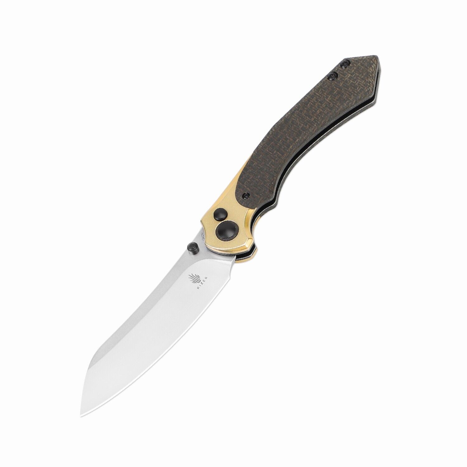 Kizer Clairvoyant EDC Knife 154CM Steel Brass and Micarta Handle V4626C1
