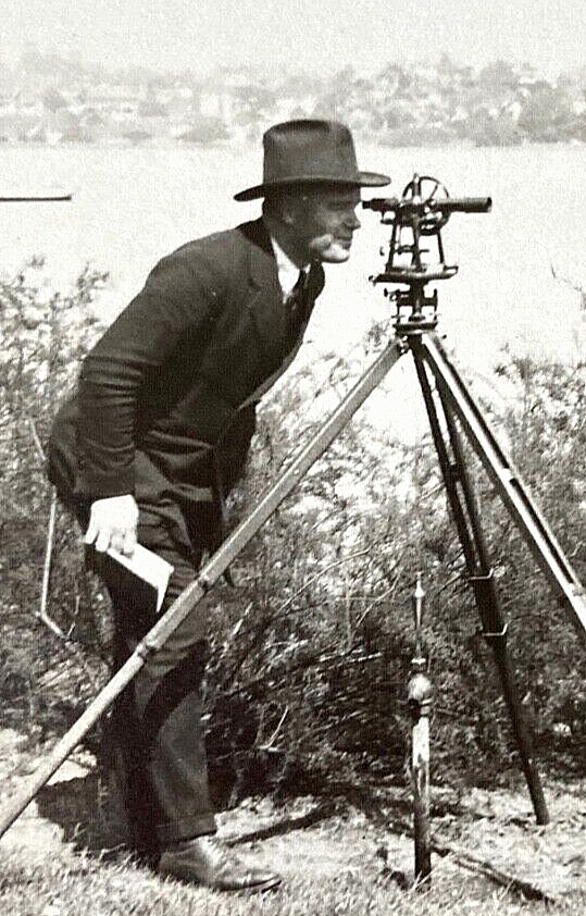 POLYTECHNIC COLLEGE ENGINEERING SURVEYING STUDENT 1921 ID'd OCCUPATIONAL PHOTO