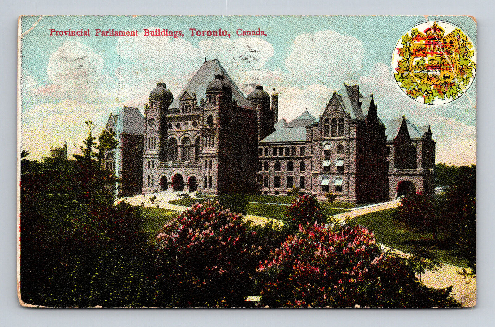 Parliament Building Toronto Canada Postcard 1908 King Edward VII 2c #90 Stamp