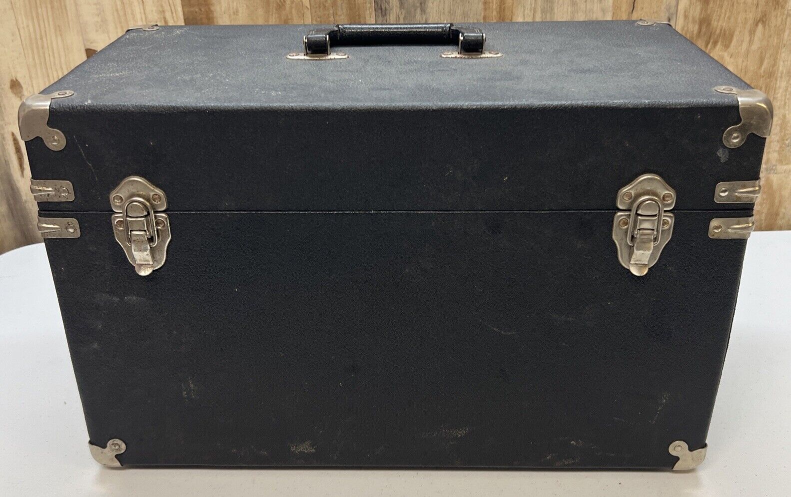 Vintage Large Box Chest w/ Handles & Hinged Lid 18.5 x 10 x 12 Machinist Toolbox