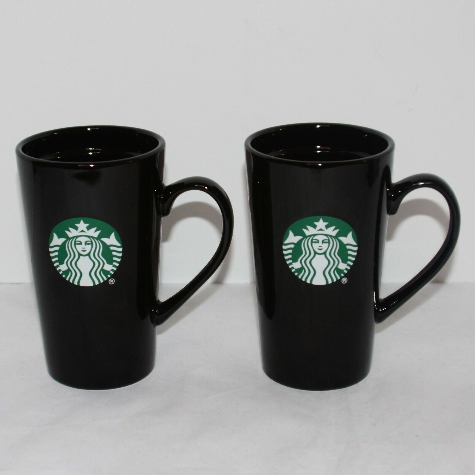 Lot Of 2 Starbucks Mug Siren Mermaid Travel Mug 14 oz Black Logo No Lids