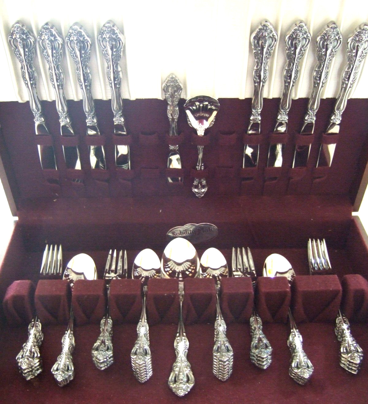 51 Pc SET ONEIDA CUBE MICHELANGELO PATTERN STAINLESS FLATWARE  Svc for  8+