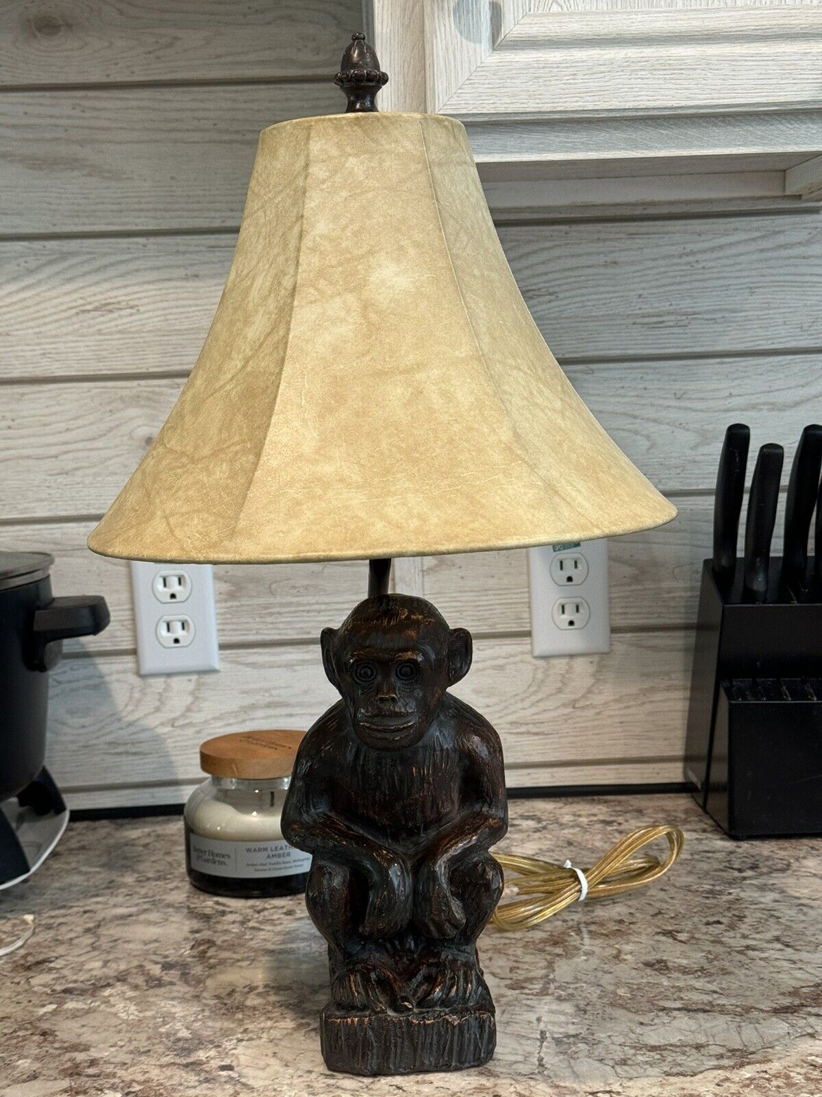 Vintage Monkey Lamp With Shade