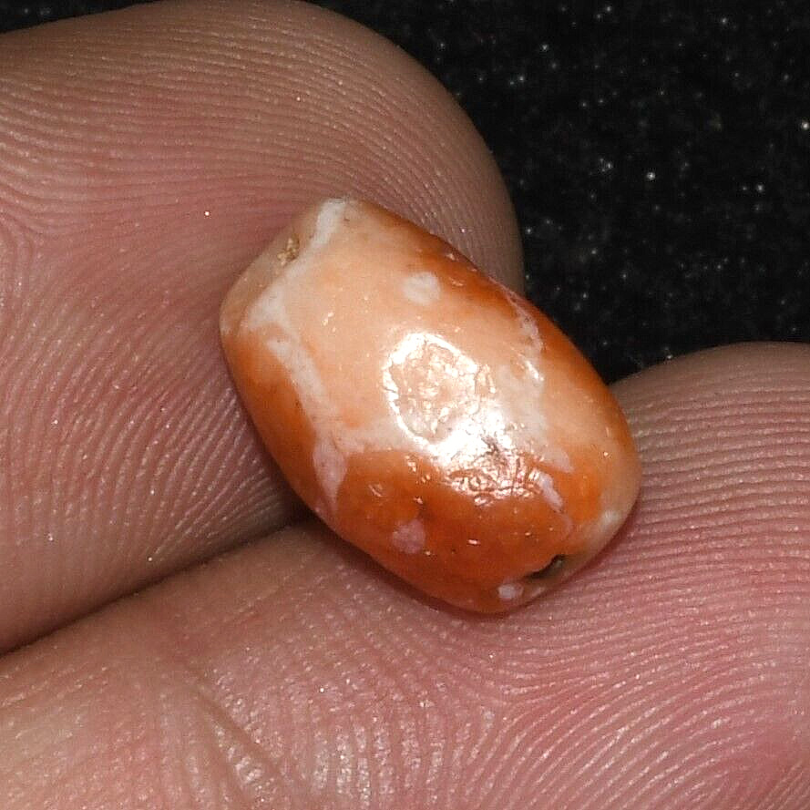 Authentic Ancient Etched Carnelian Longevity Bead over 2000 Years Old
