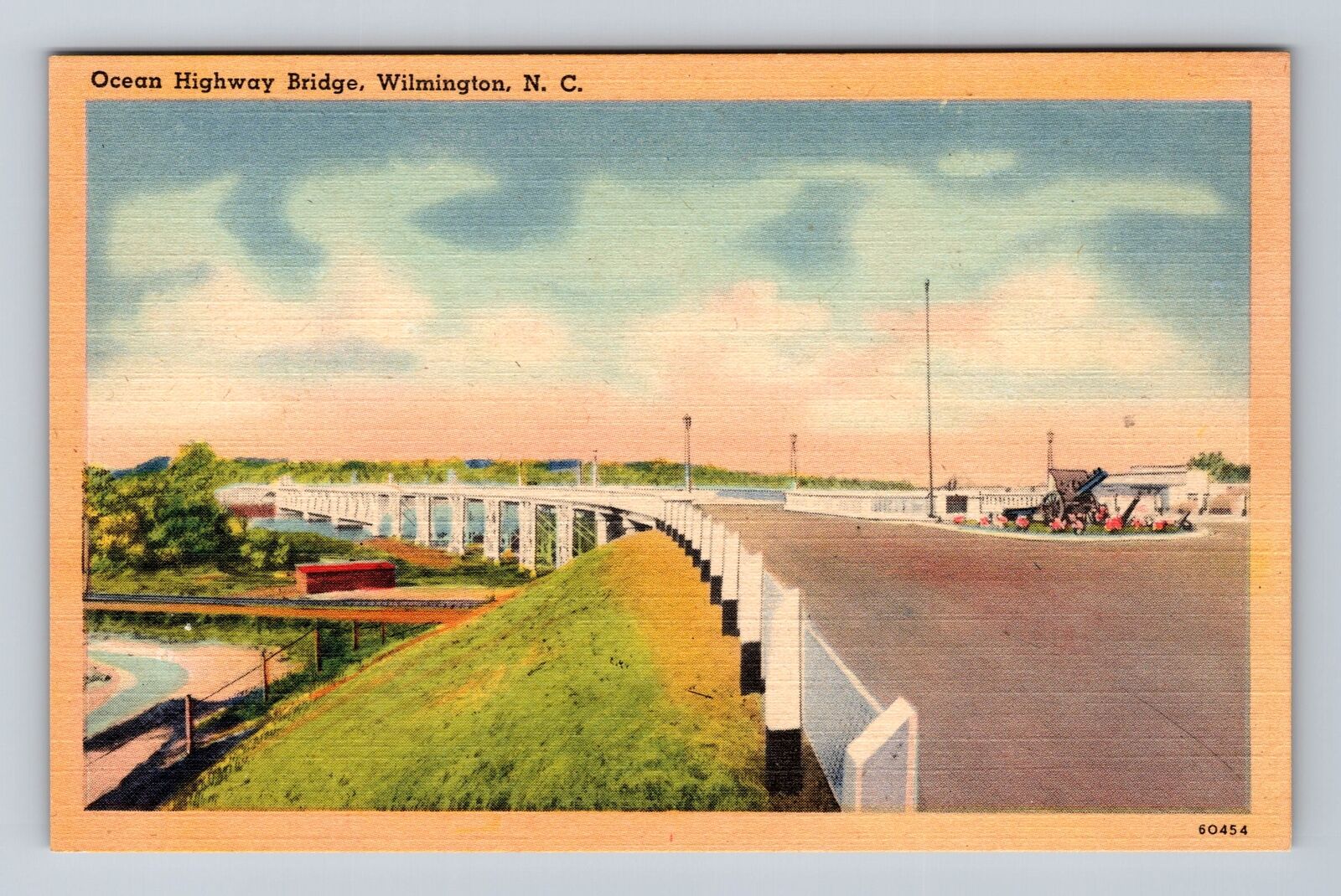 Wilmington NC-North Carolina, Ocean Highway Bridge, Antique Vintage Postcard