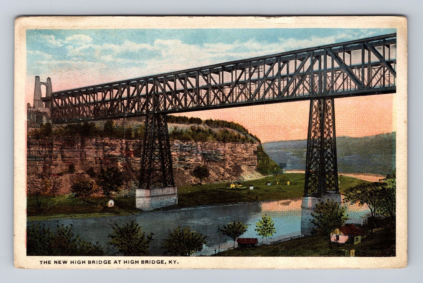 High Bridge KY-Kentucky, New High Bridge, Antique, Vintage PC Souvenir Postcard