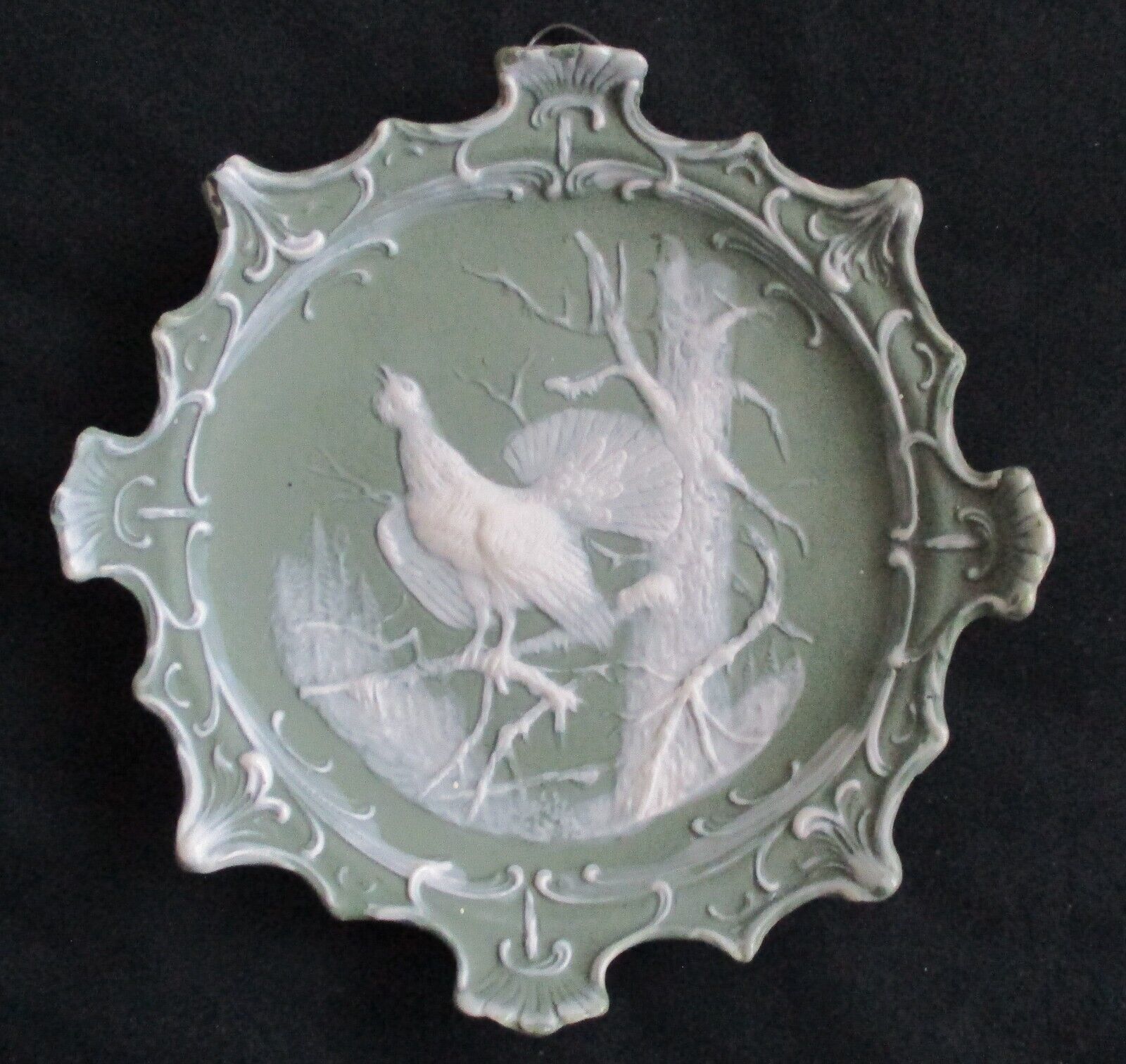 Early 20th Century Schafer Vater Jasperware Plaque Grouse Partridge Game Bird