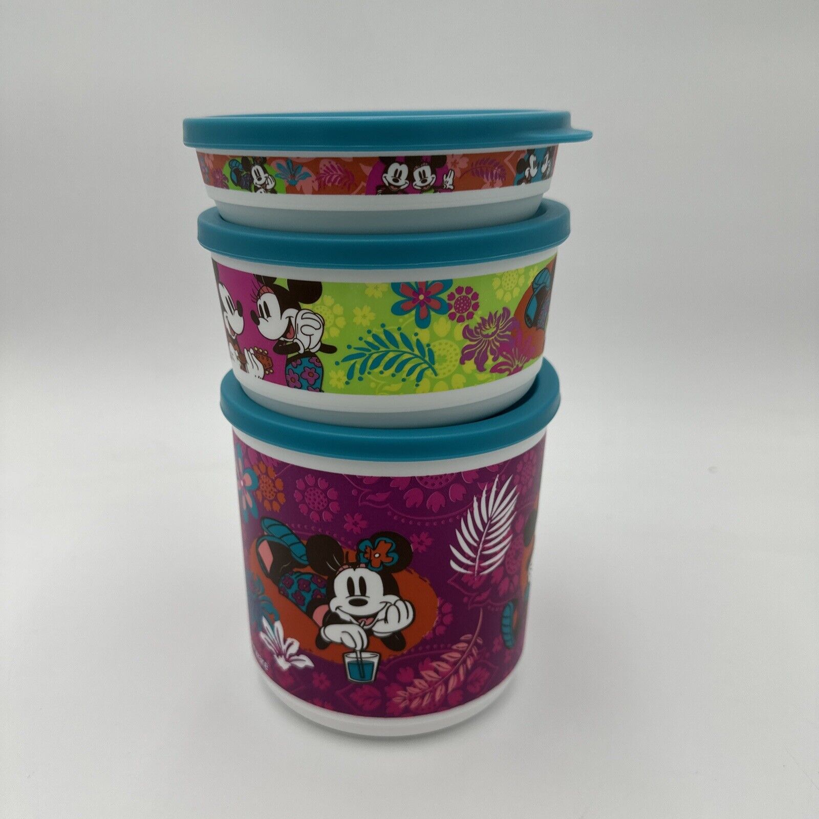 Tupperware Disney Limited Ed. Tropical Hawaiian Mickey & Minnie Mouse Set