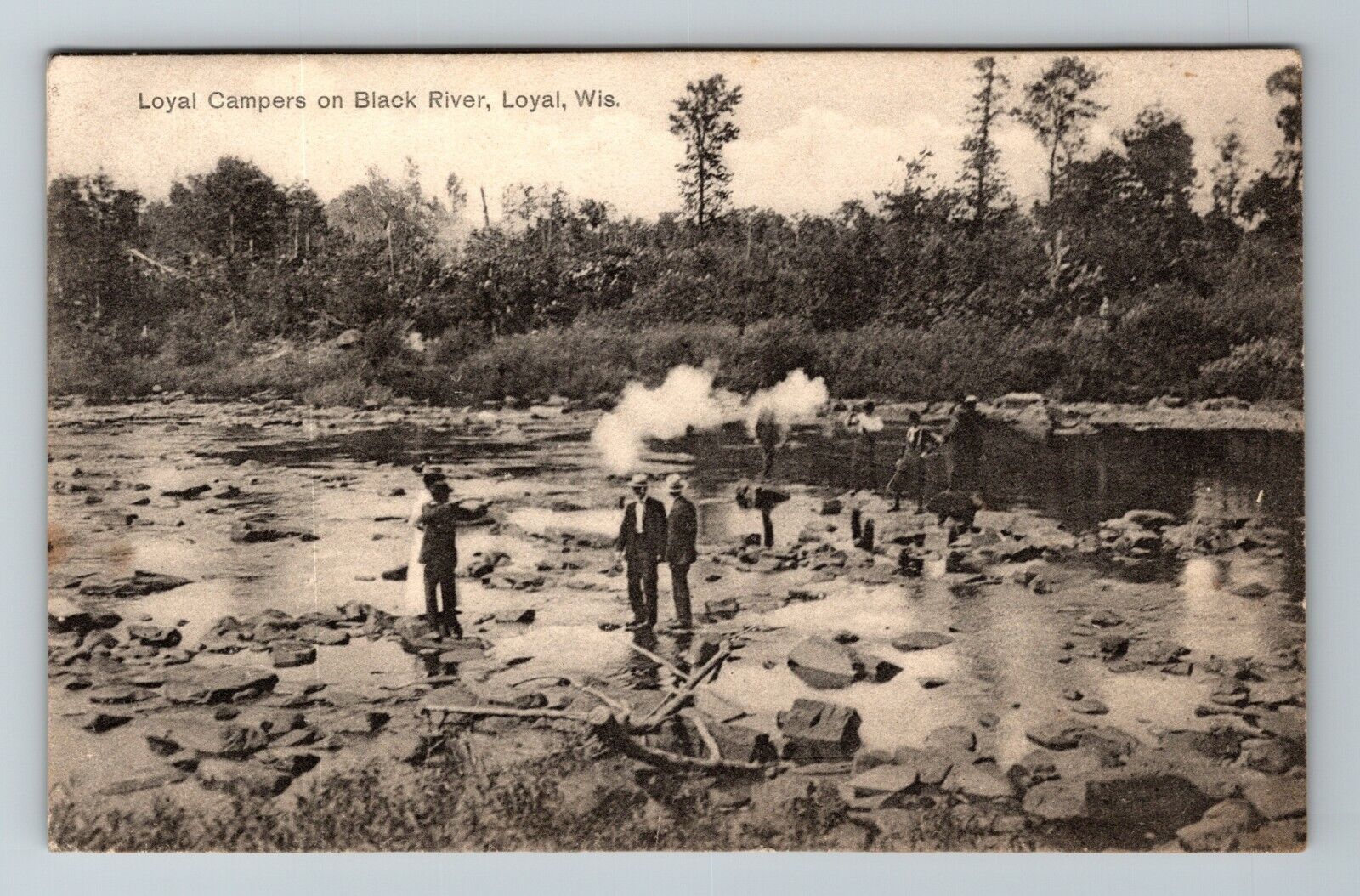 Loyal WI-Wisconsin, Loyal Campers on Black River, c1909 Vintage Postcard