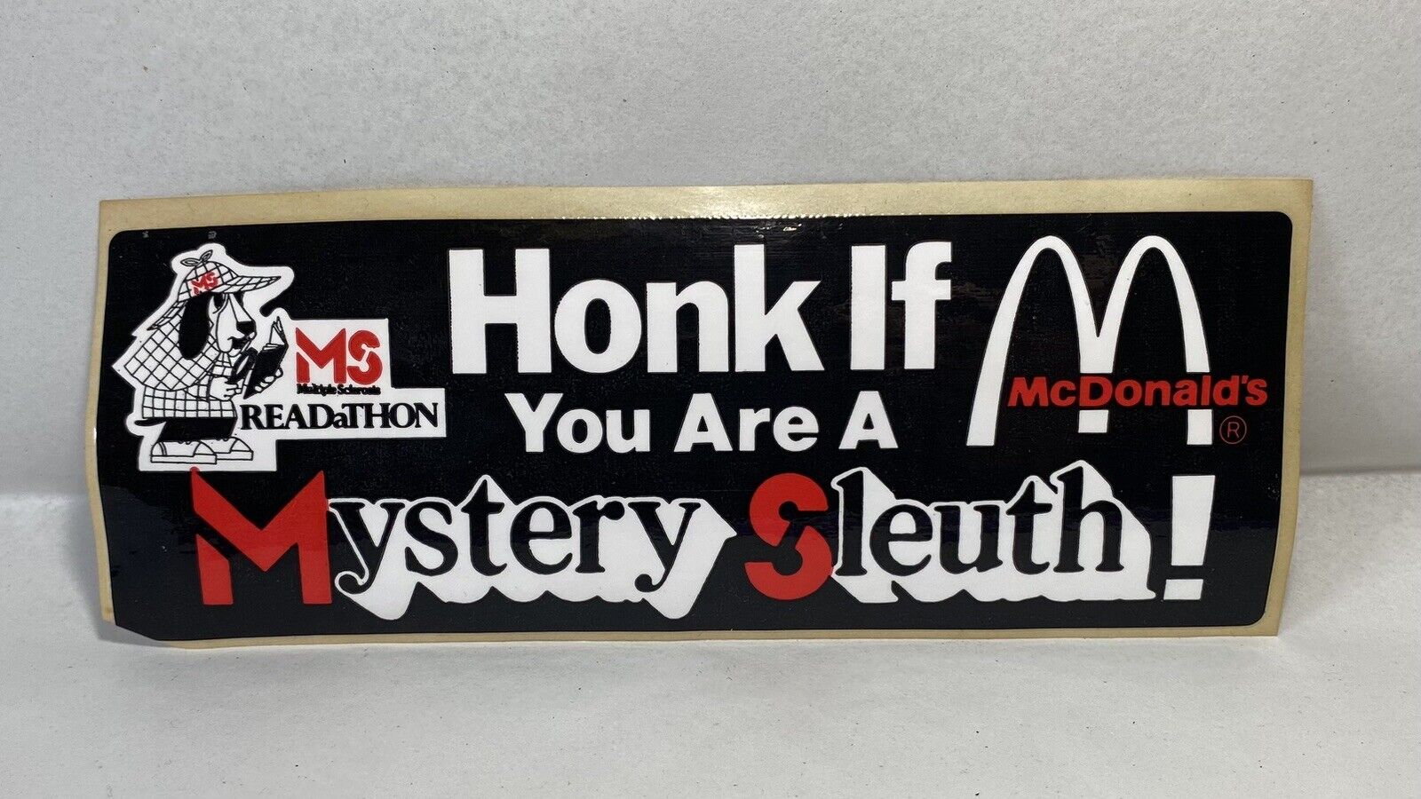 Mcdonalds Bumper Sticker Vintage 1980s MS Awareness/ReadaThon/black and red