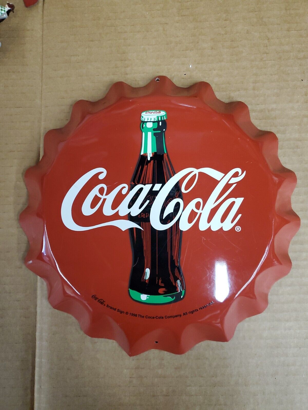 Vintage Coca cola Bottle Cap Sign A