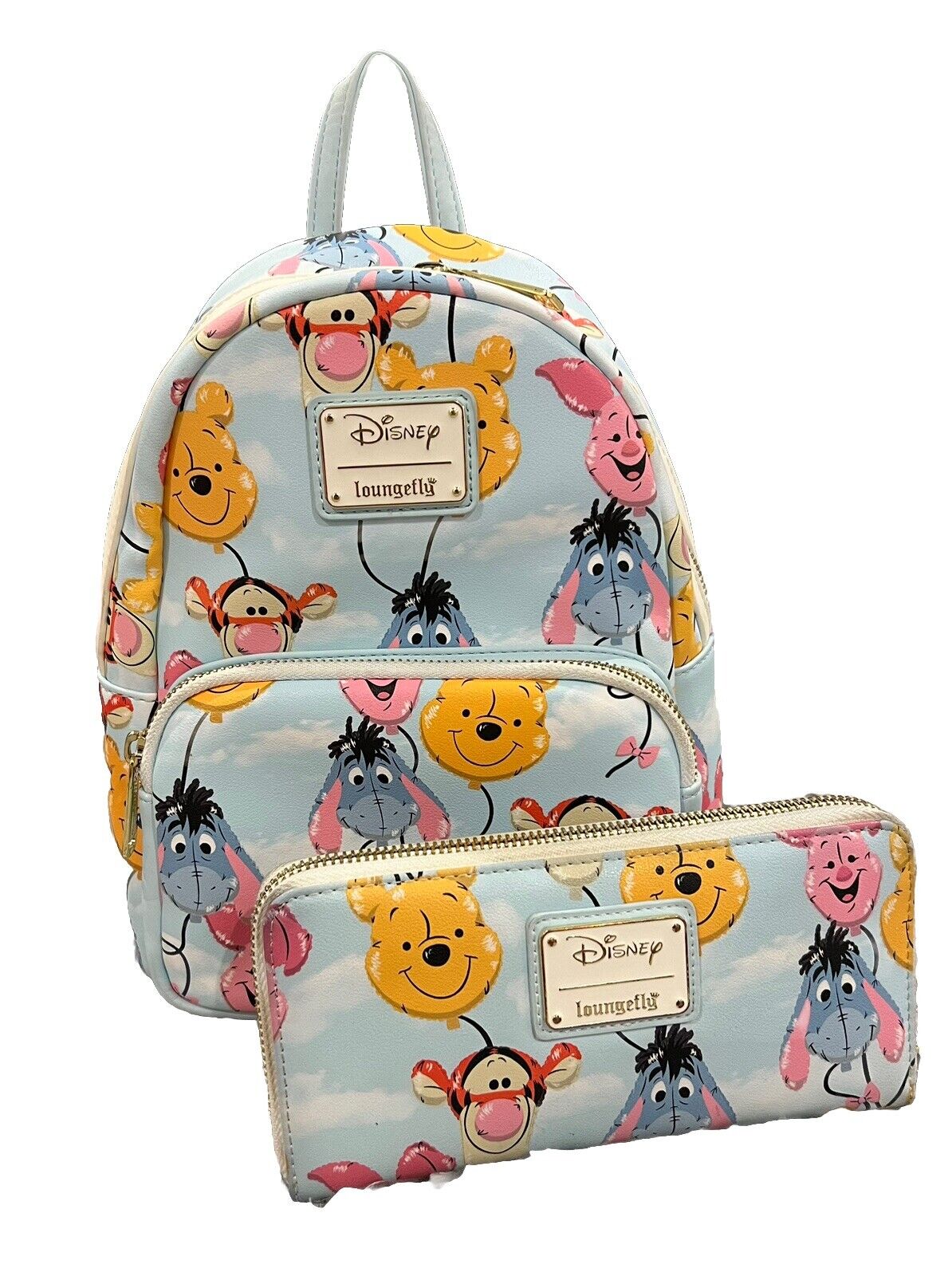 Loungefly Disney Winnie The Pooh Balloon Friends Mini Backpack And Wallet Set