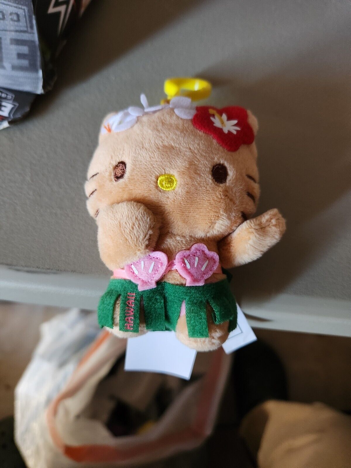 Sanrio Tan Hula Hello Kitty Plush Keychain Bagcharm Cinnamoroll Gift Hawaii Cute