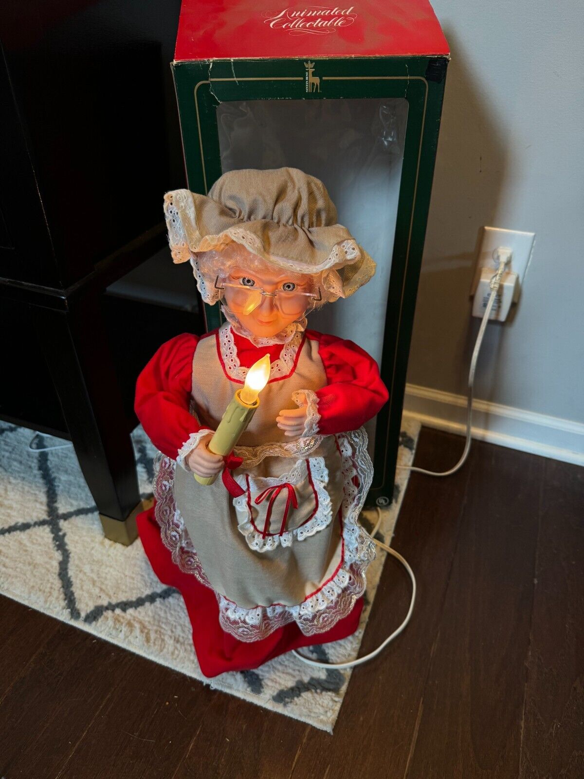Vintage Telco Motionettes Mrs Claus 24” Christmas Animated light up Figure