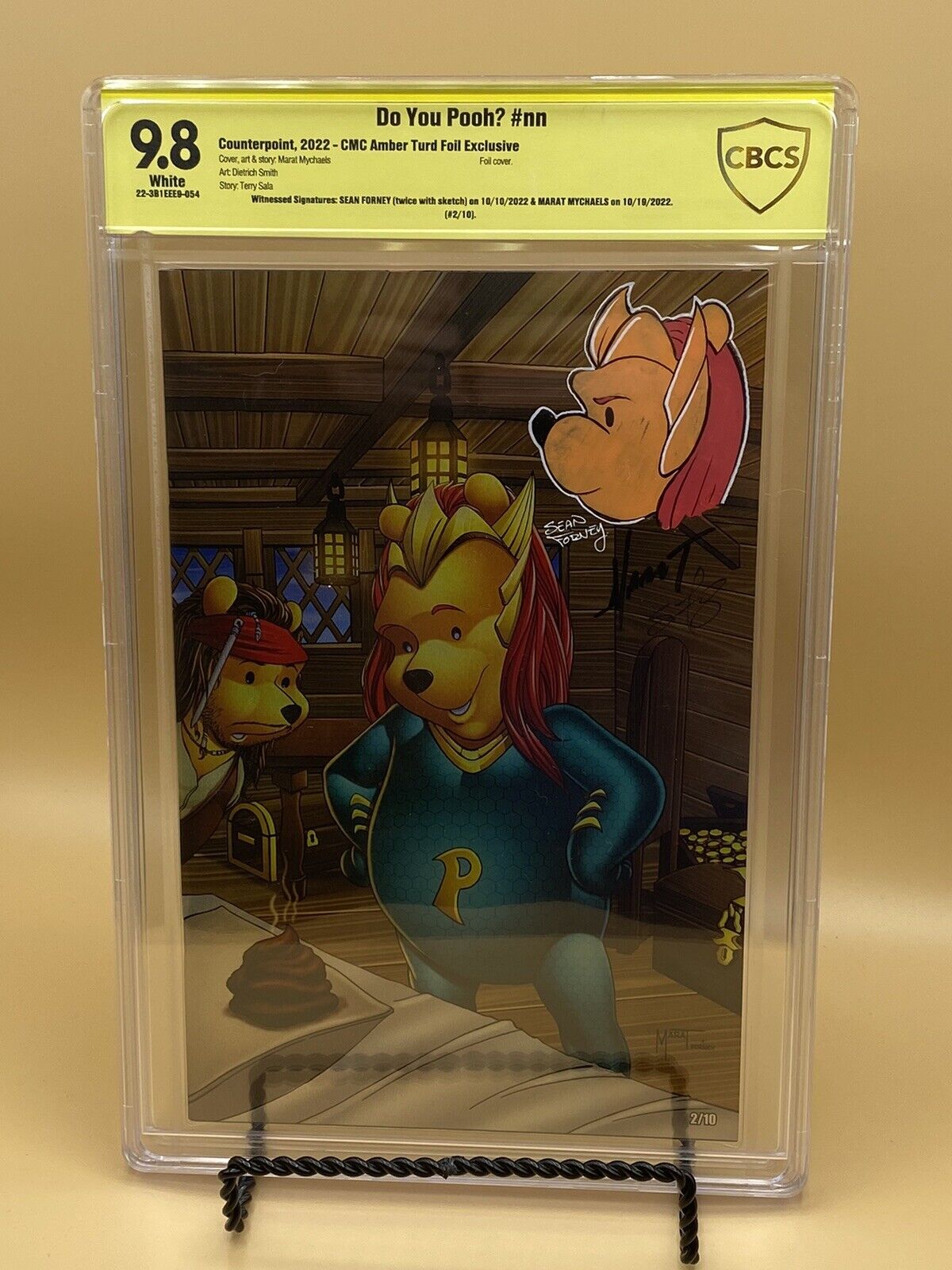 Do You Pooh Amber Turd Foil Cover 2/10 CBCS 9.8 3X signed Mychaels Forney