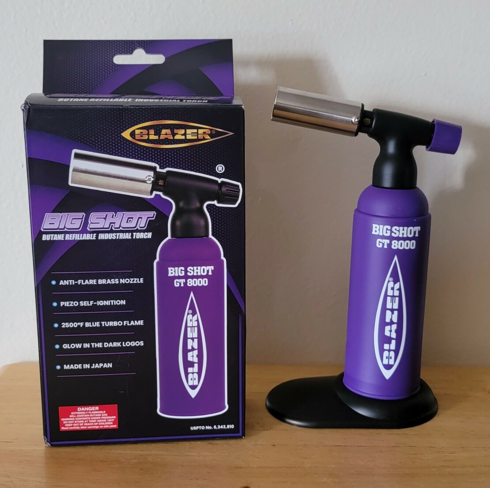 Blazer Big Shot Torch GT8000 Limited Edition Purple with Glow in Dark Logo