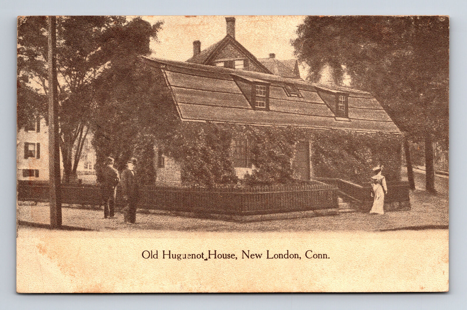1908 Old Huguenot House New London Connecticut CT Postcard