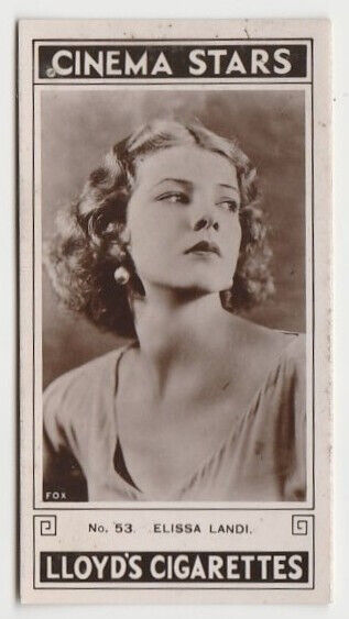 Elissa Landi 1935 Lloyd Cinema Stars Tobacco Card #53 Film Star
