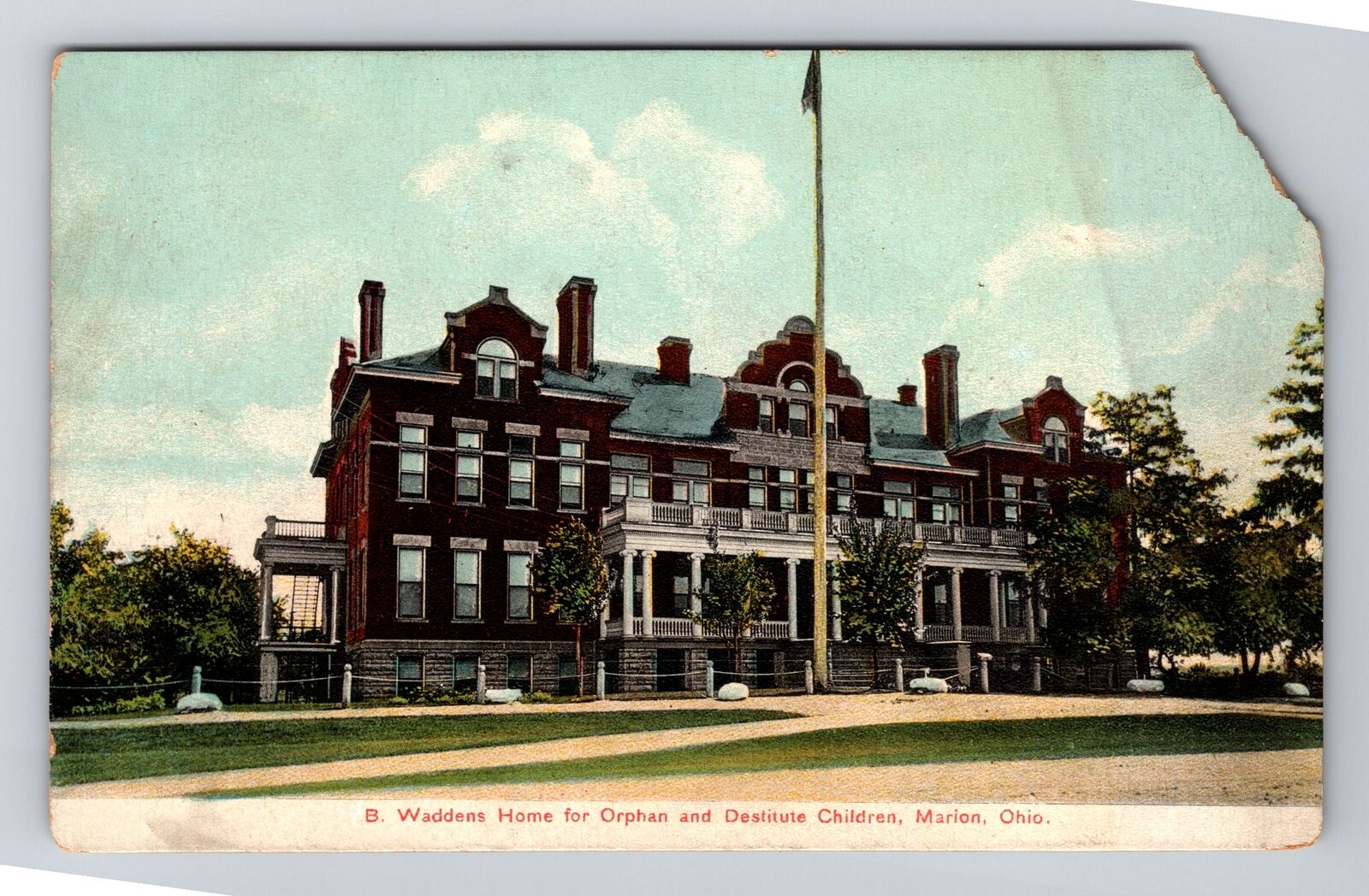 Marion OH-Ohio, Wardens Home for Orphan & Destitute Children, Vintage Postcard