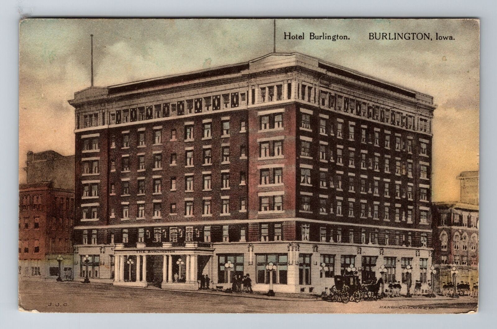 Burlington IA-Iowa, Hotel Burlington, Advertising, Vintage c1910 Postcard