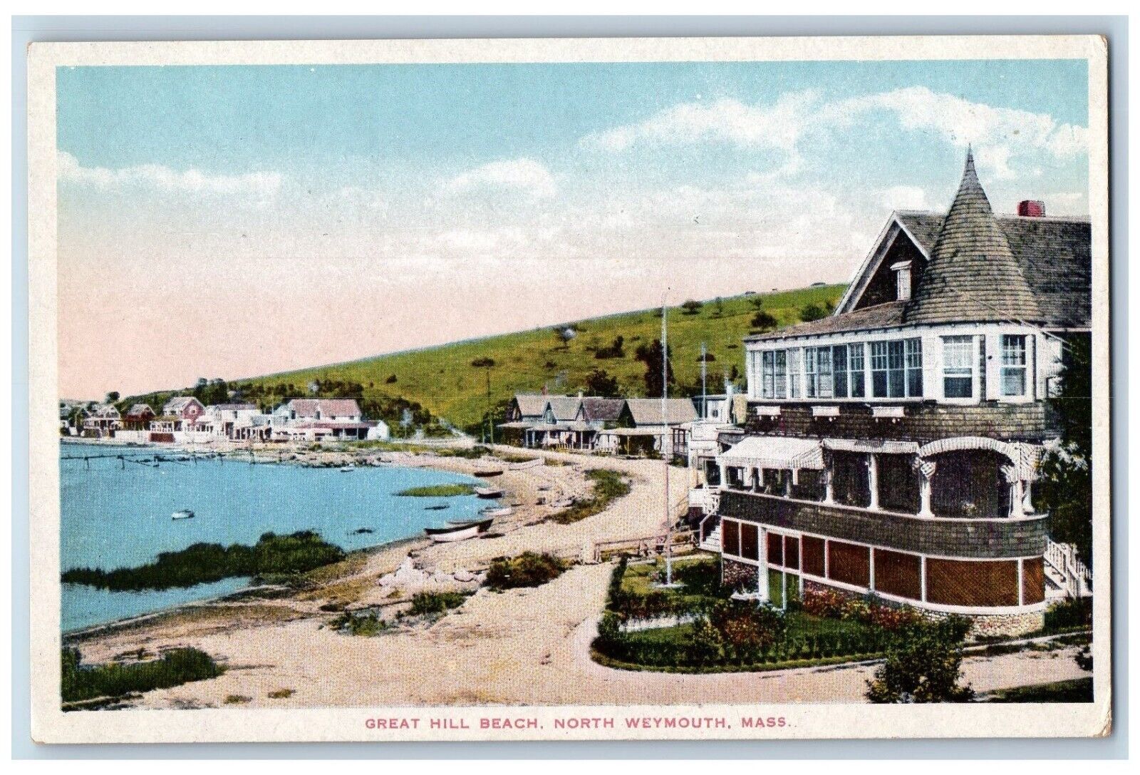 North Weymouth Massachusetts MA Postcard Great Hill Beach c1910 Vintage Antique