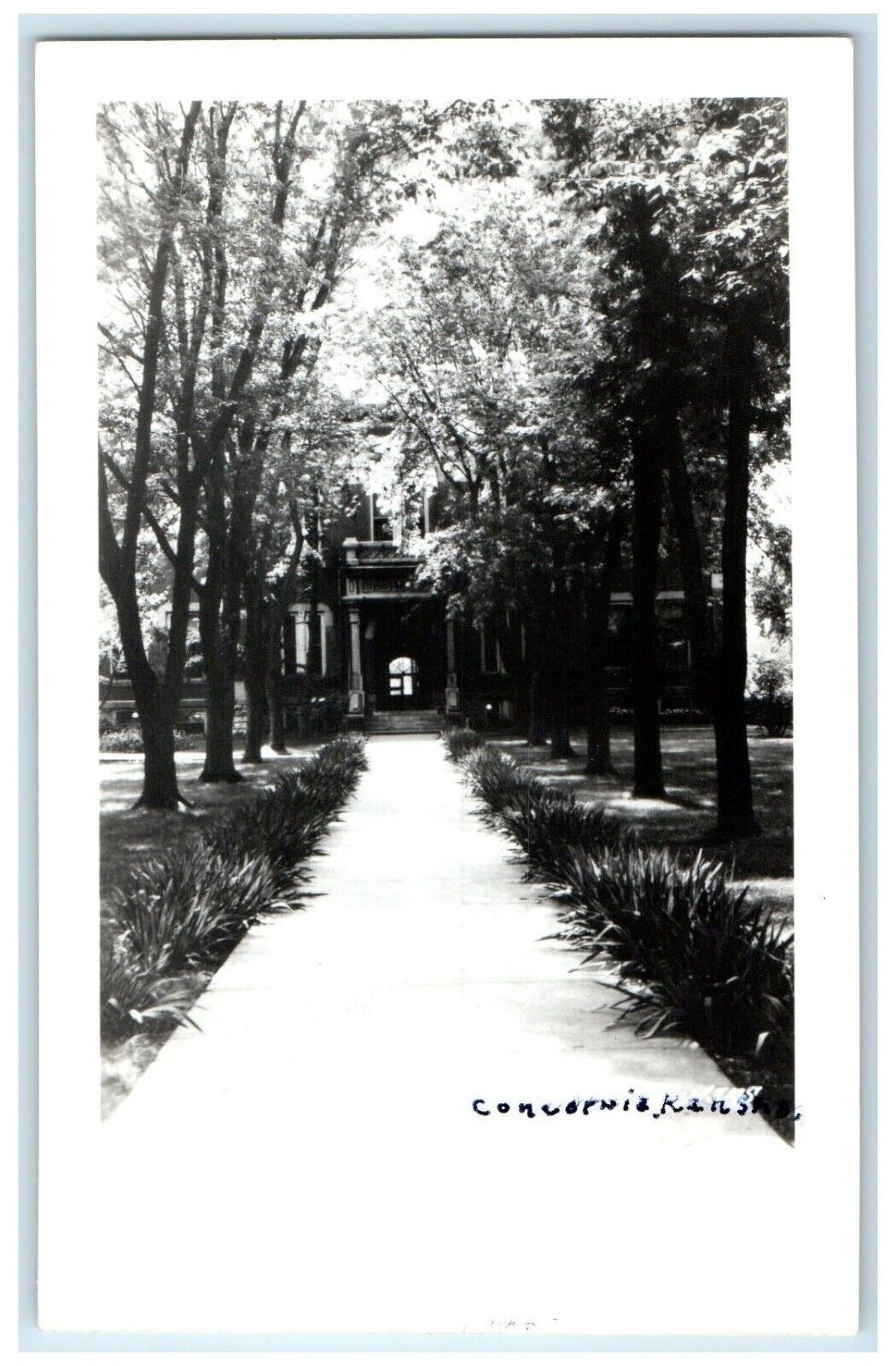 c1950's Church Entrance Cocordia Kansas KS RPPC Photo Unposted Vintage Postcard