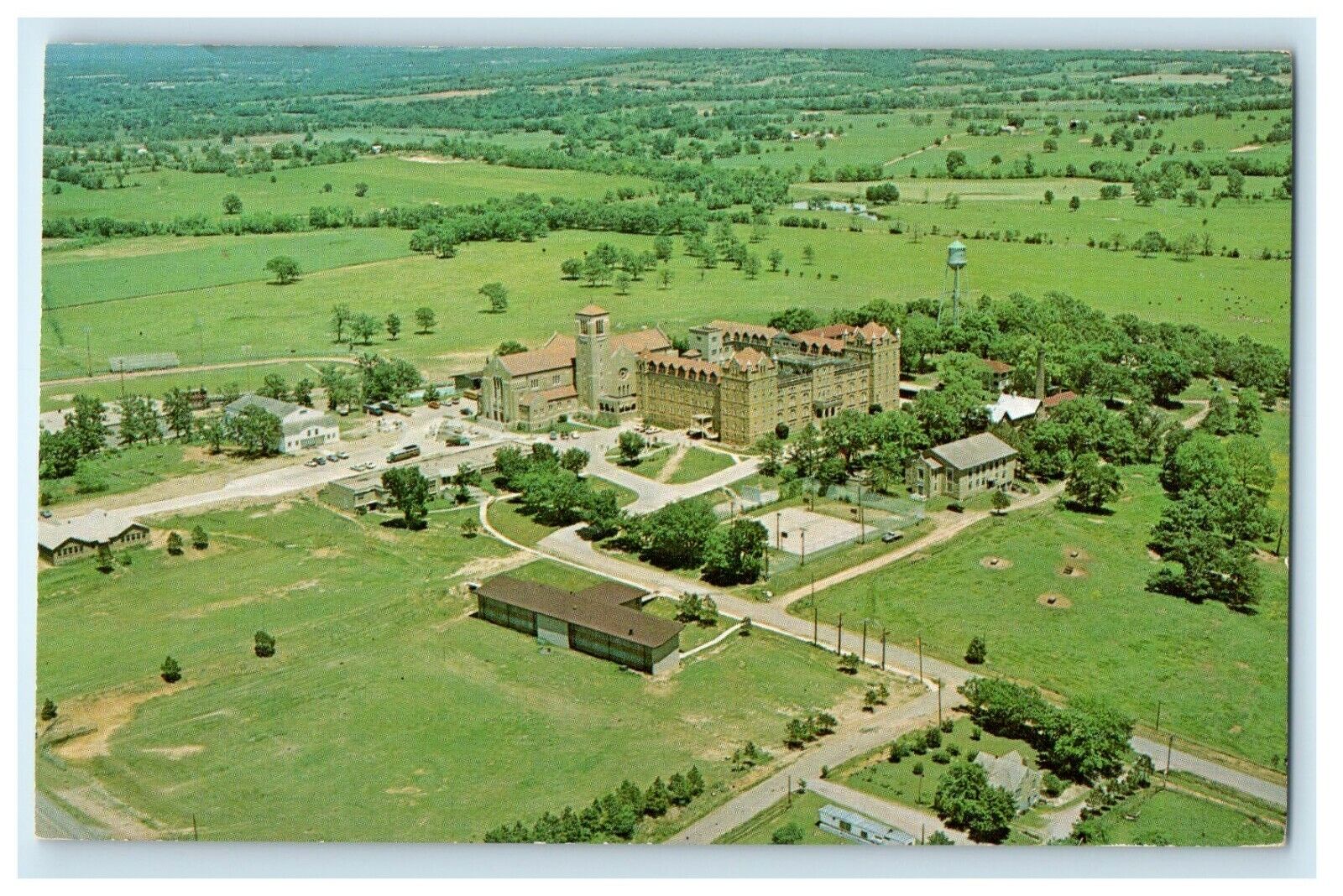 Aerial View Of New Subiaco Abbey & Academy Subiaco Arkansas AK Postcard