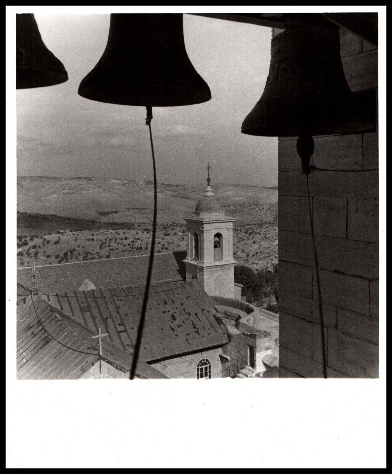 1950s ORIG PHOTO JERUSALEM TYPICAL ISRAEL Aerial View Church by WALLACE RARE 371