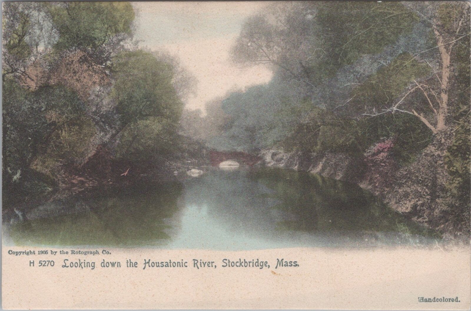 Housatonic River, Stockbridge Massachusetts 1906 Postcard