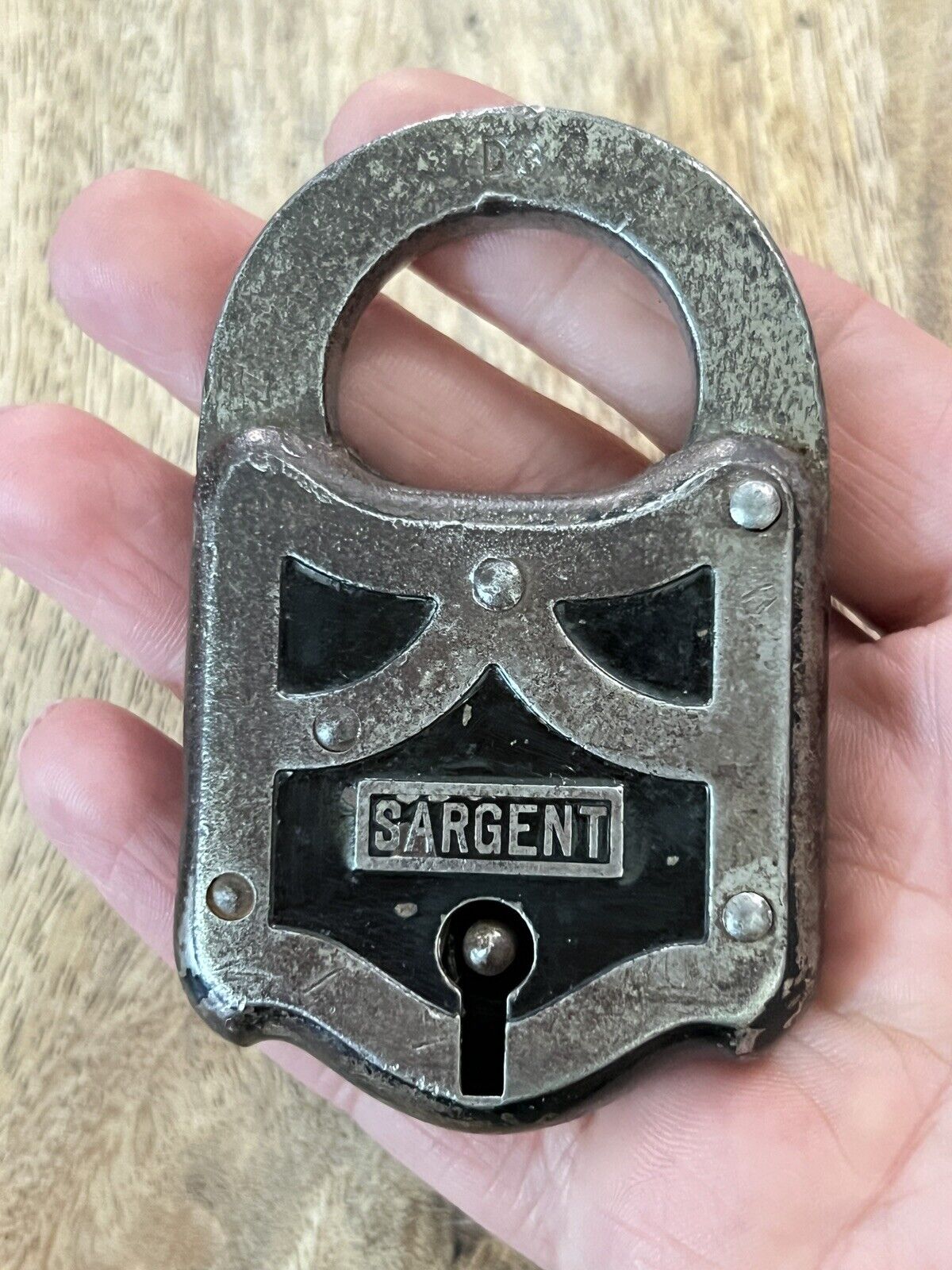 Vintage Antique Old Sargent Padlock No Key Lock