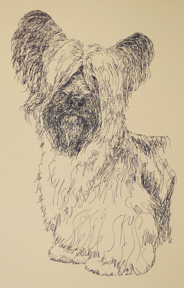 Skye Terrier Dog Art Print #24 WORD DRAWING Kline adds your dogs name free.