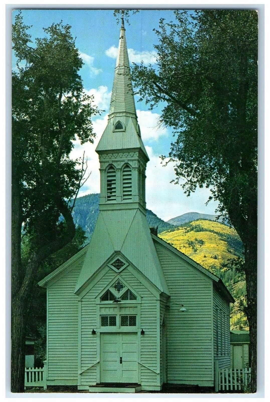 c1940\'s Presbyterian Church 1876 Oldest Protestant Church Lake City CO Postcard