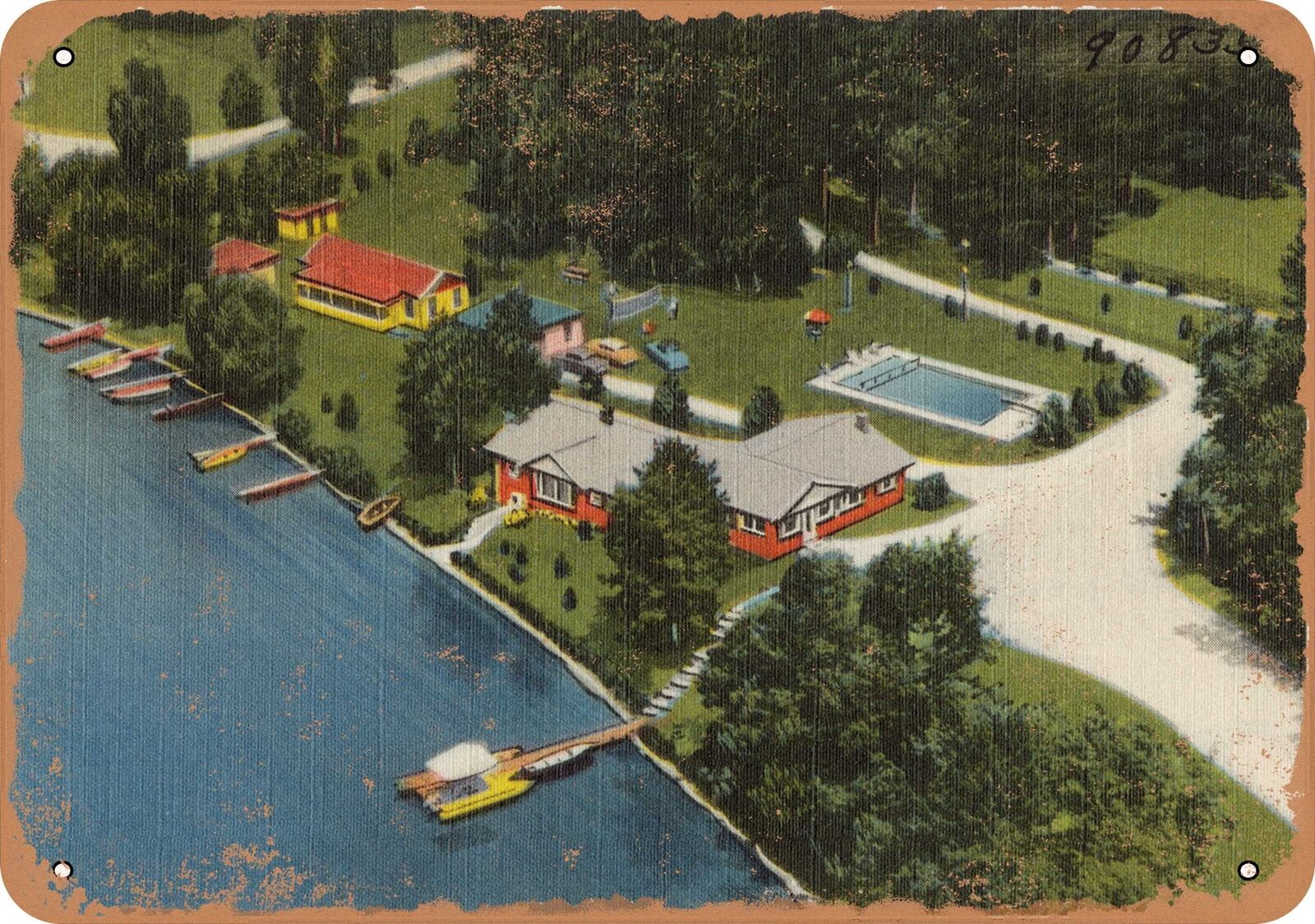 Metal Sign - Wisconsin Postcard - Richardson\'s Bay Resort